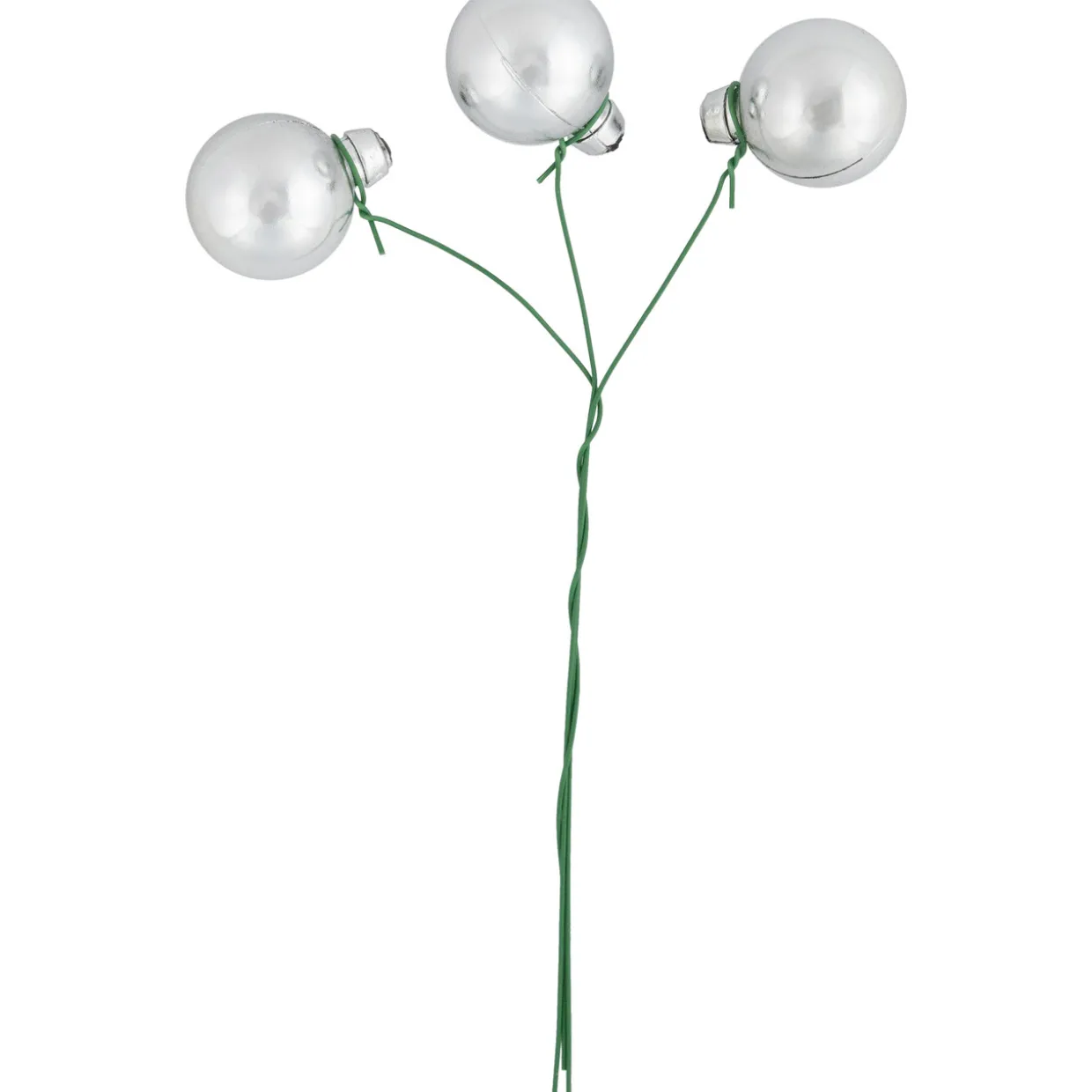 6.75" Shiny Silver Shatterproof Ball Ornament Christmas Pick