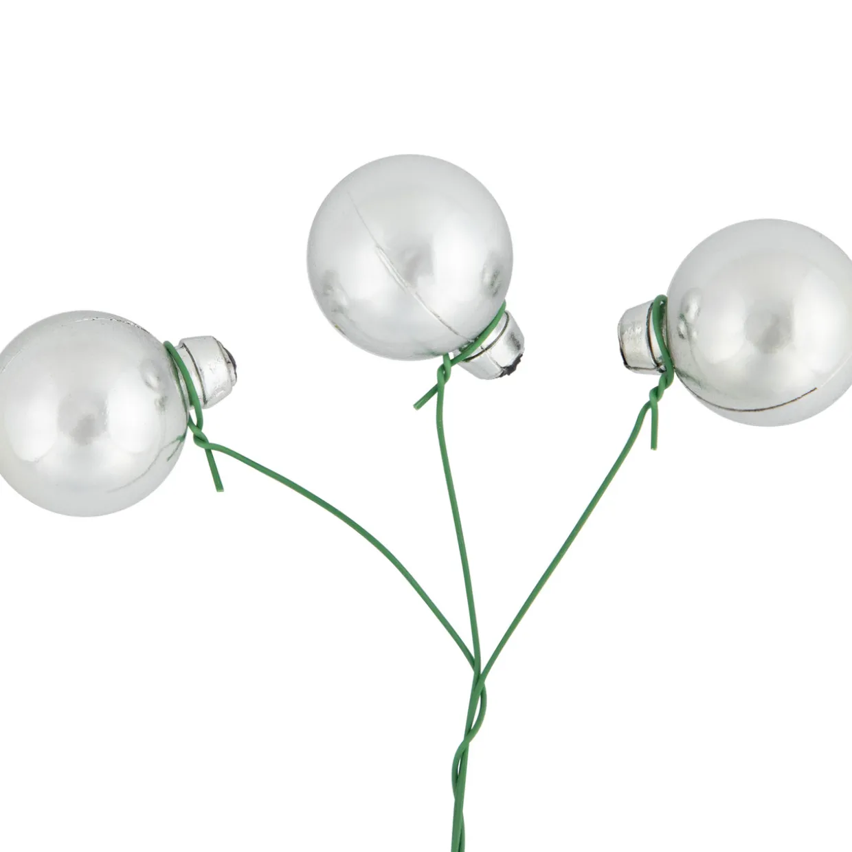 6.75" Shiny Silver Shatterproof Ball Ornament Christmas Pick