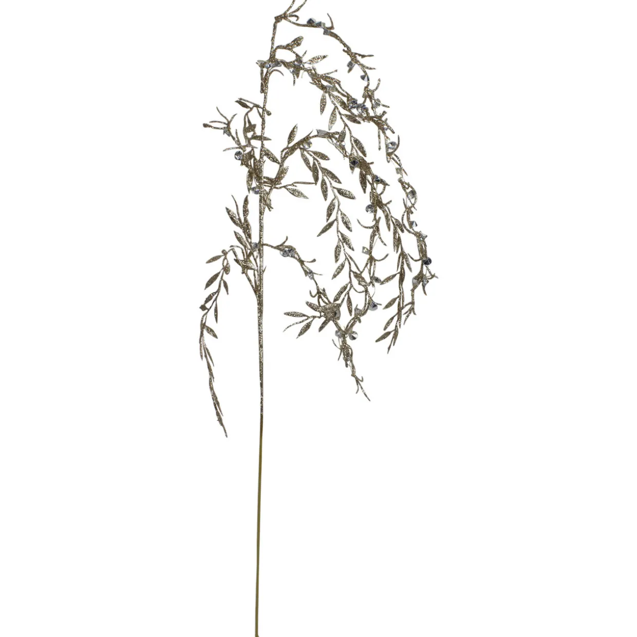 41" Silver and Gold Glittered Willow Branch Christmas Spray