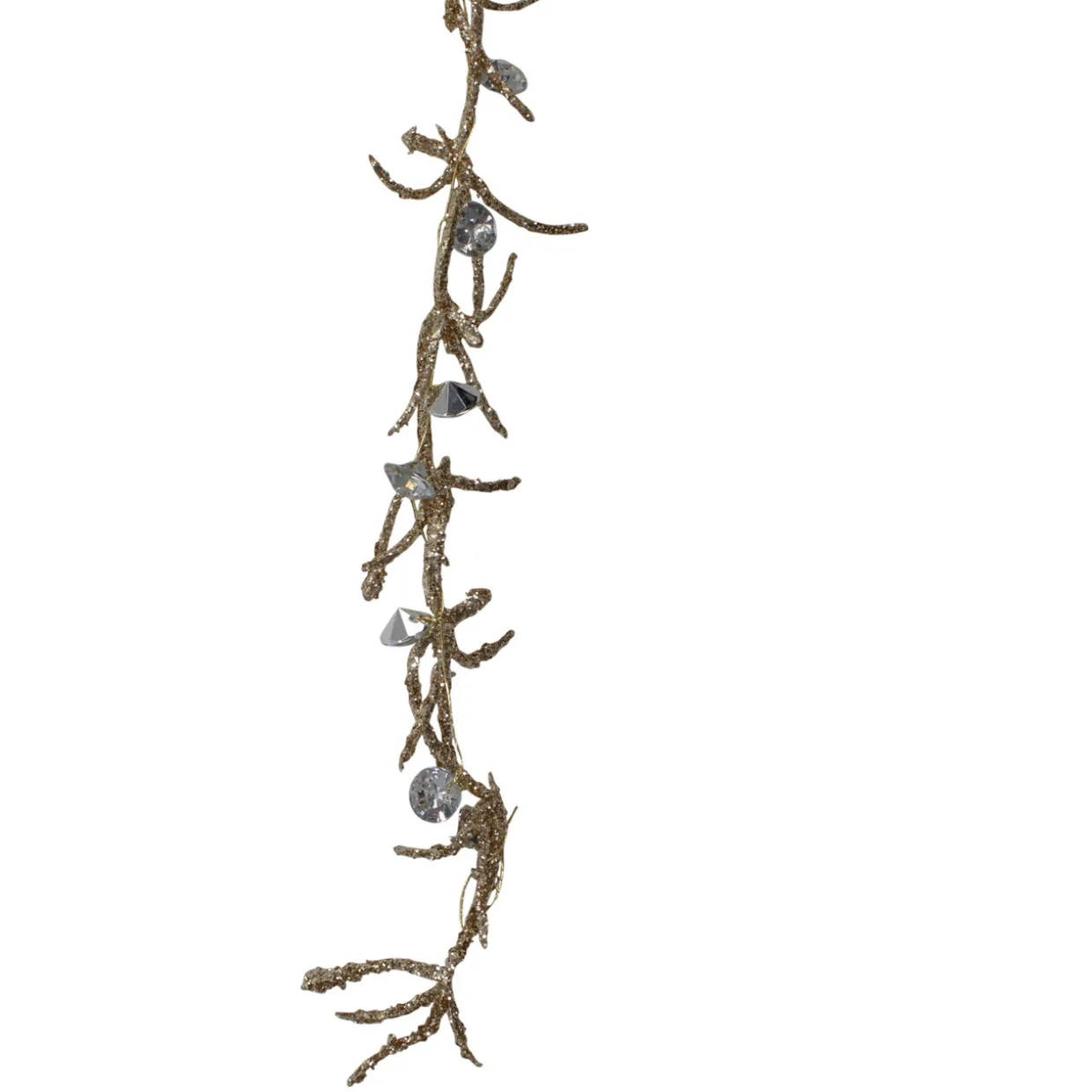 41" Silver and Gold Glittered Willow Branch Christmas Spray
