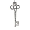 10" Silver Antique Finish Rhinestone Embellished Key Christmas Ornament