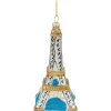 4.75" Silver Eiffel Tower Glittered Christmas Glass Hanging Ornament