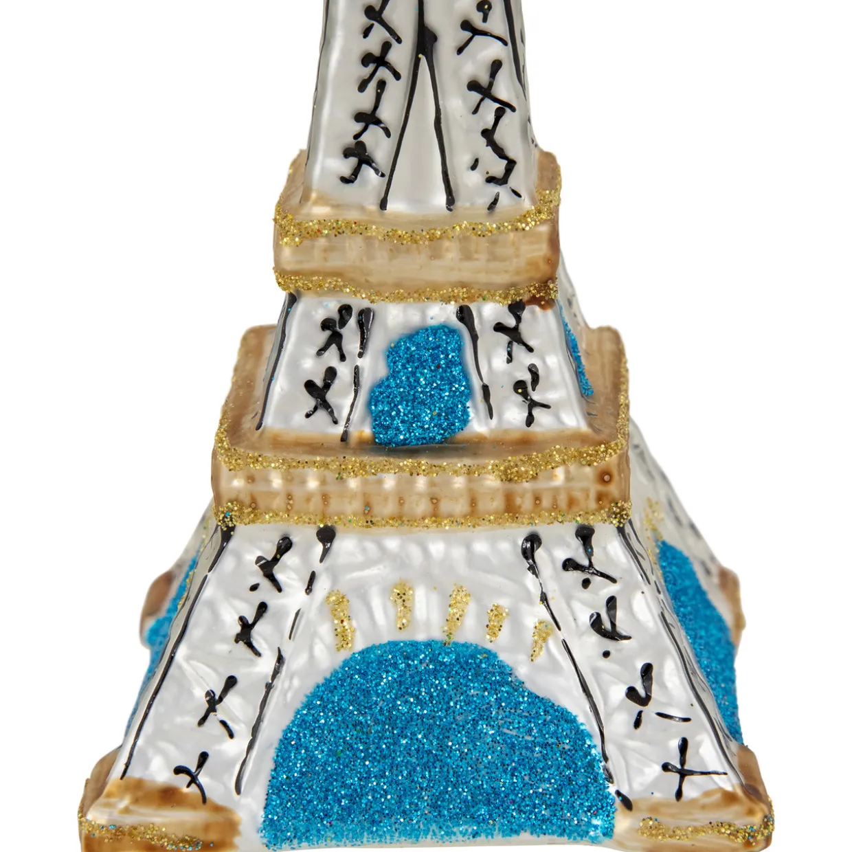 4.75" Silver Eiffel Tower Glittered Christmas Glass Hanging Ornament