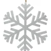 11.75" Silver Glitter Drenched Snowflake Christmas Ornament