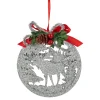 4.25" Silver Glitter Moose 2-D Cut-Out Silhouette Christmas Ornament