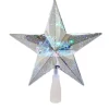 8.75" Silver "Merry Christmas" Star Tree Topper - Multi Colored