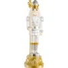 13.5" Silver Metallic Christmas Nutcracker with Staff