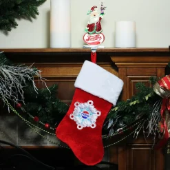 9.75" Silver Plated Pepsi-Cola Santa Claus Christmas Stocking Holder