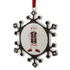 3.5" Silver Plated Snowflake Toostie Roll Man Candy Logo Christmas Ornament