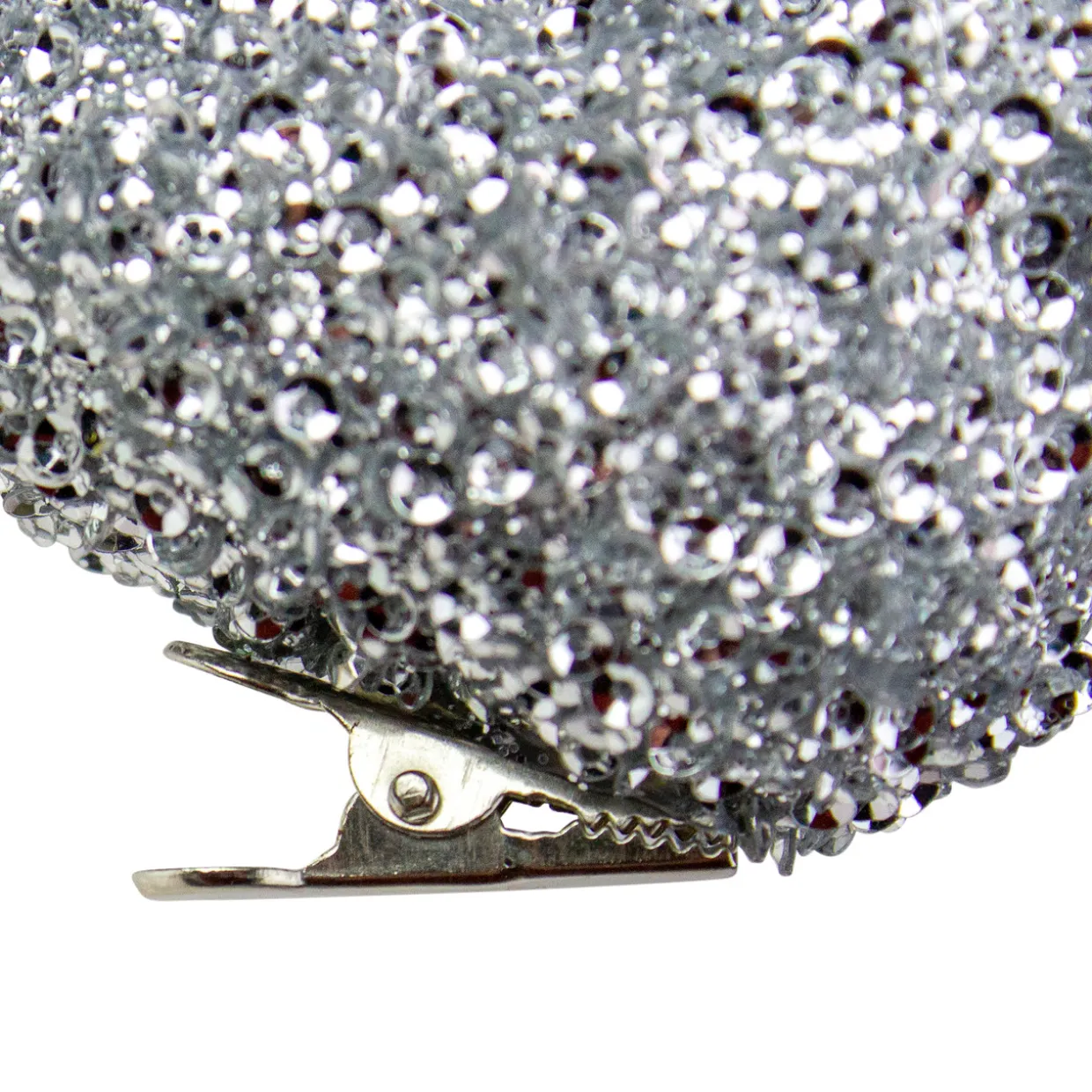 7.5" Silver Sequined Bird Christmas Ornament with Clip