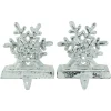 12.5" Silver Snowflake Christmas Stocking Holder