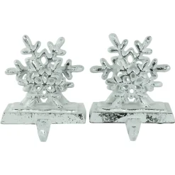 12.5" Silver Snowflake Christmas Stocking Holder