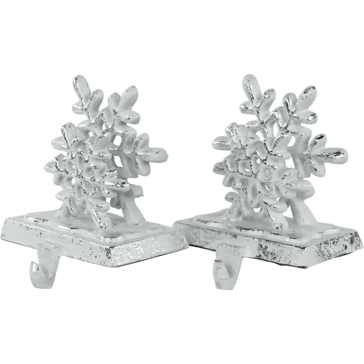 12.5" Silver Snowflake Christmas Stocking Holder