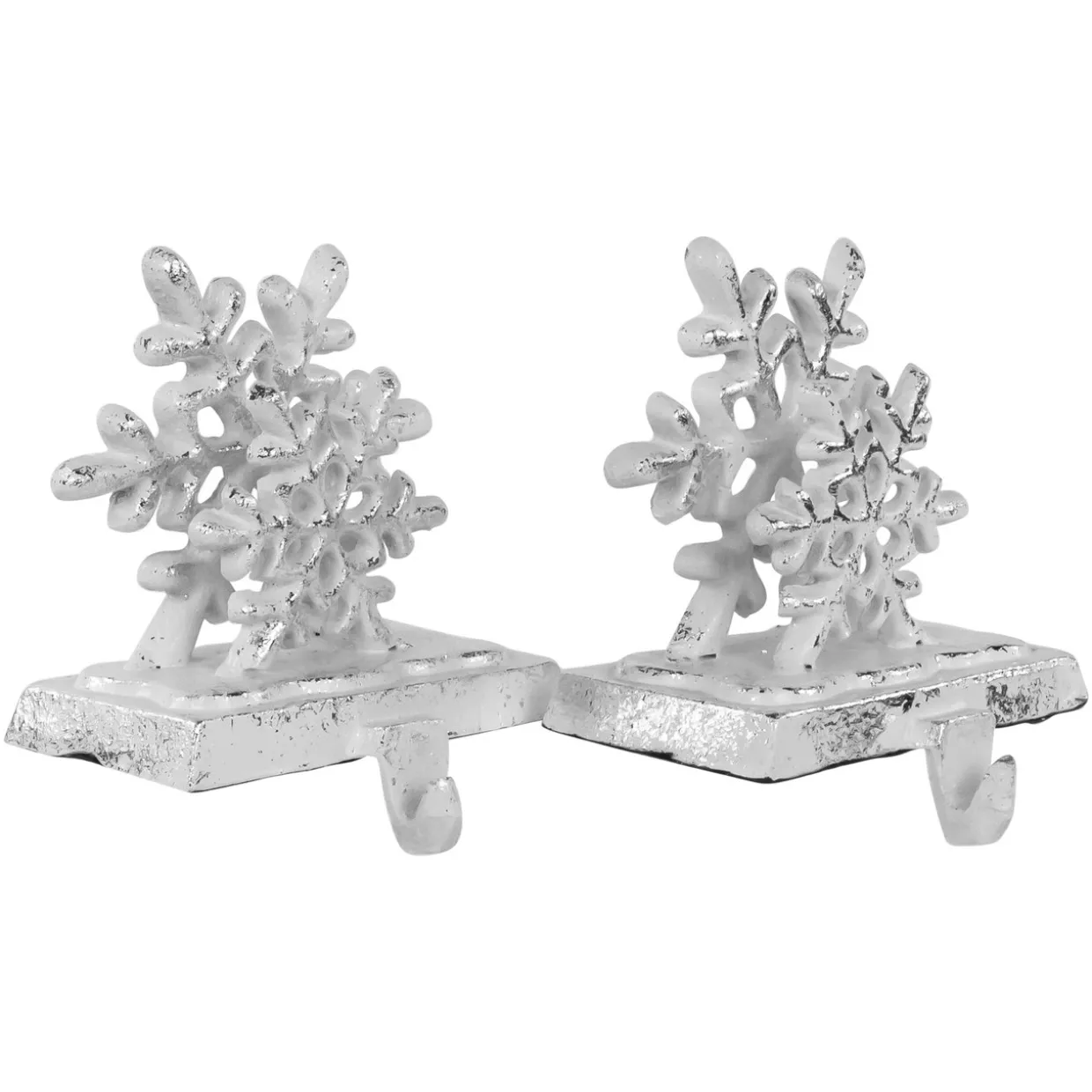 12.5" Silver Snowflake Christmas Stocking Holder