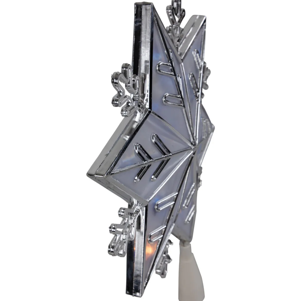 10" Silver Snowflake Lighted Christmas Tree Topper - Blue Lights