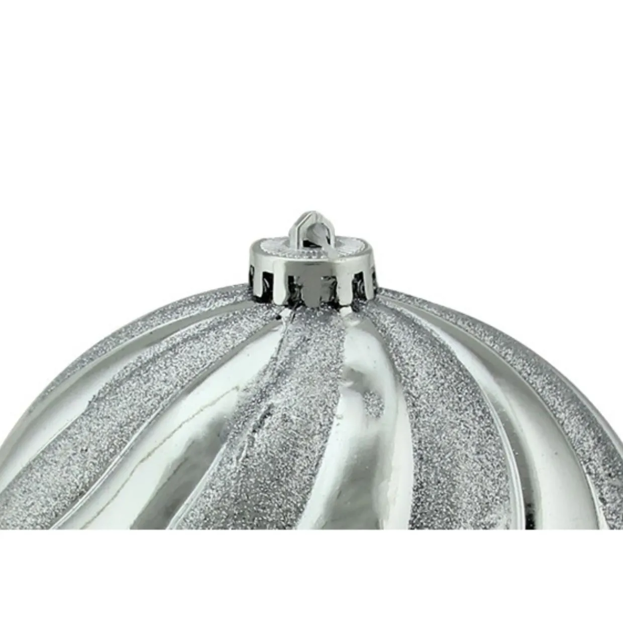 5.5" Silver Swirl Shatterproof 2-Finish Christmas Ball Ornament (140mm)