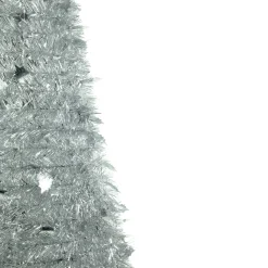 4' Silver Tinsel Pop-Up Artificial Christmas Tree, Unlit