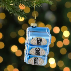 3" Six Pack Canned Beer Glass Christmas Ornament