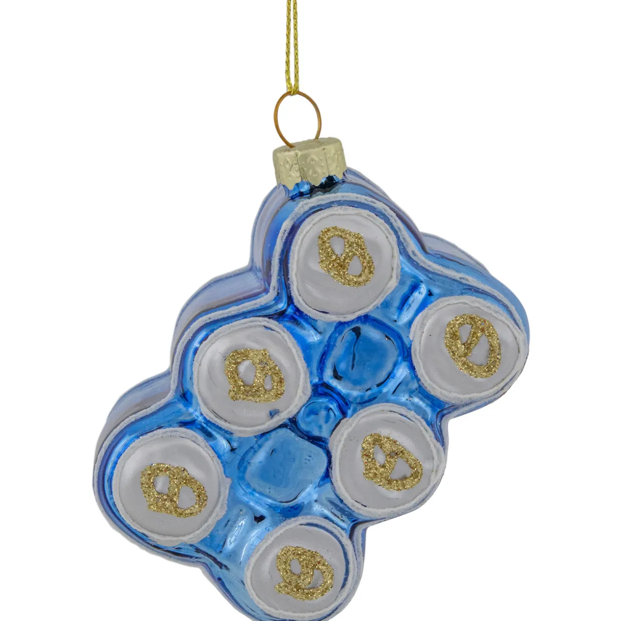 3" Six Pack Canned Beer Glass Christmas Ornament