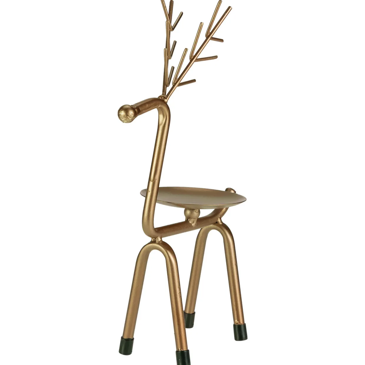 10.25" Small Bronze Reindeer Christmas Pillar Candle Holder