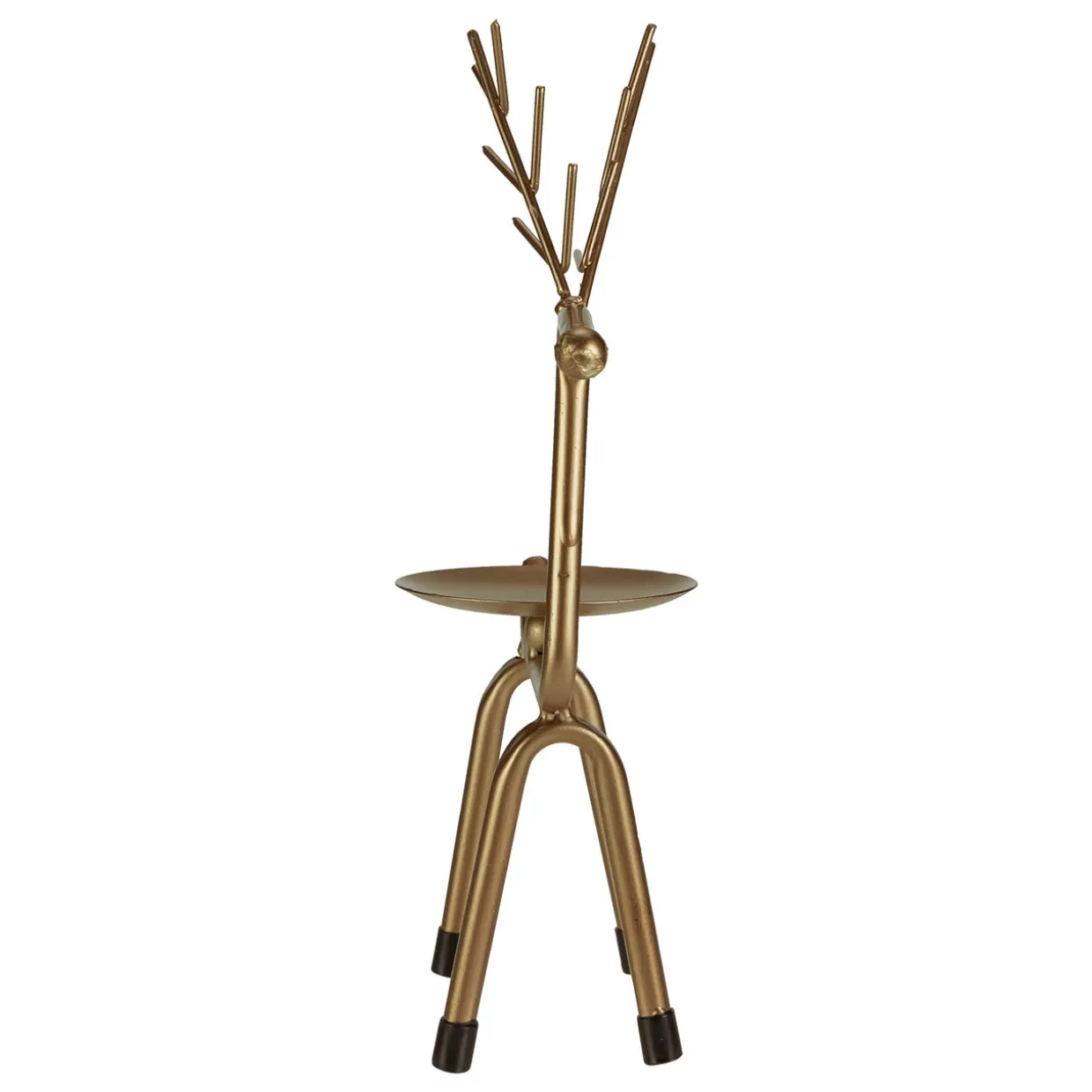 10.25" Small Bronze Reindeer Christmas Pillar Candle Holder