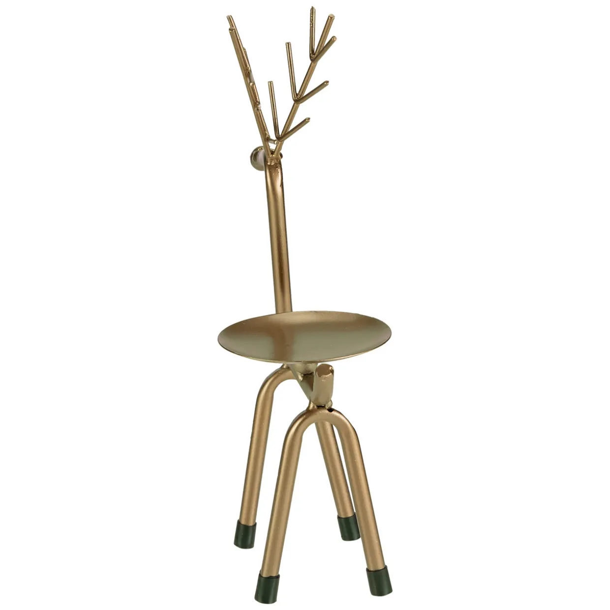 10.25" Small Bronze Reindeer Christmas Pillar Candle Holder
