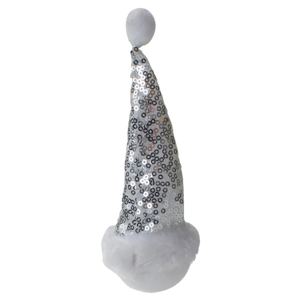 6" Smiling Snowman Head Wearing a Silver Sequin Santa Hat Christmas Ornament