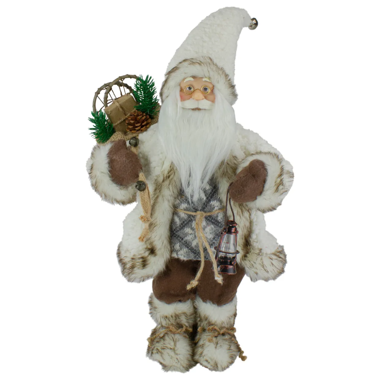 12" Snow Lodge Santa Christmas Figure with Lantern
