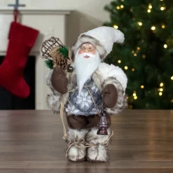 12" Snow Lodge Santa Christmas Figure with Lantern