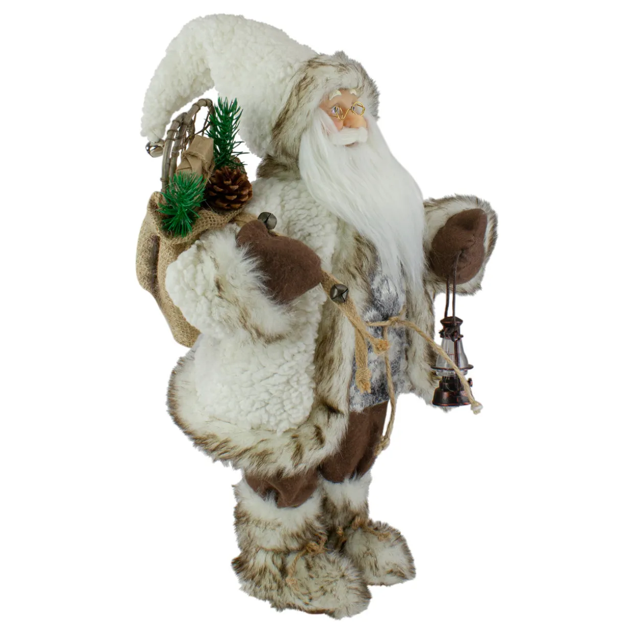 12" Snow Lodge Santa Christmas Figure with Lantern
