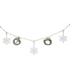 4.75" Snowflake and Frosted Pine Christmas Garland with Wooden Beads - Unlit