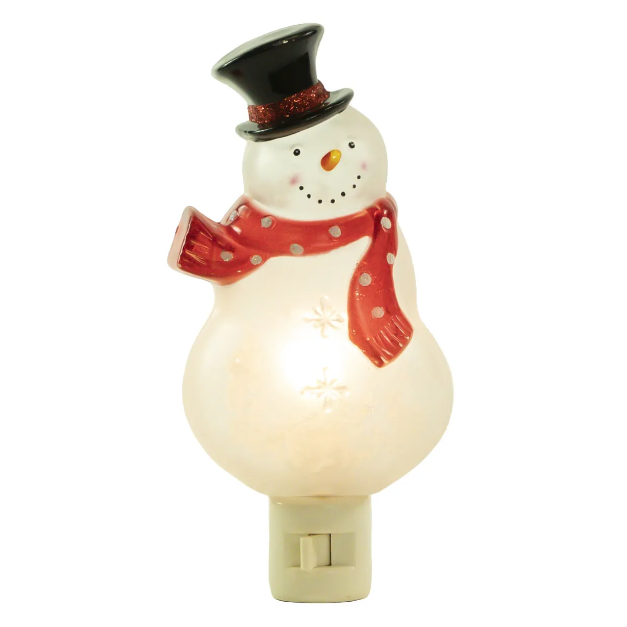 6.75" Snowman Wearing Red Scarf Christmas Night Light