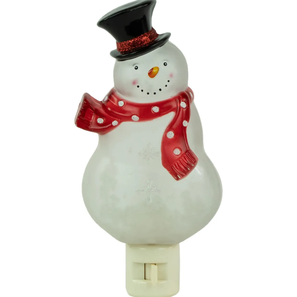 6.75" Snowman Wearing Red Scarf Christmas Night Light