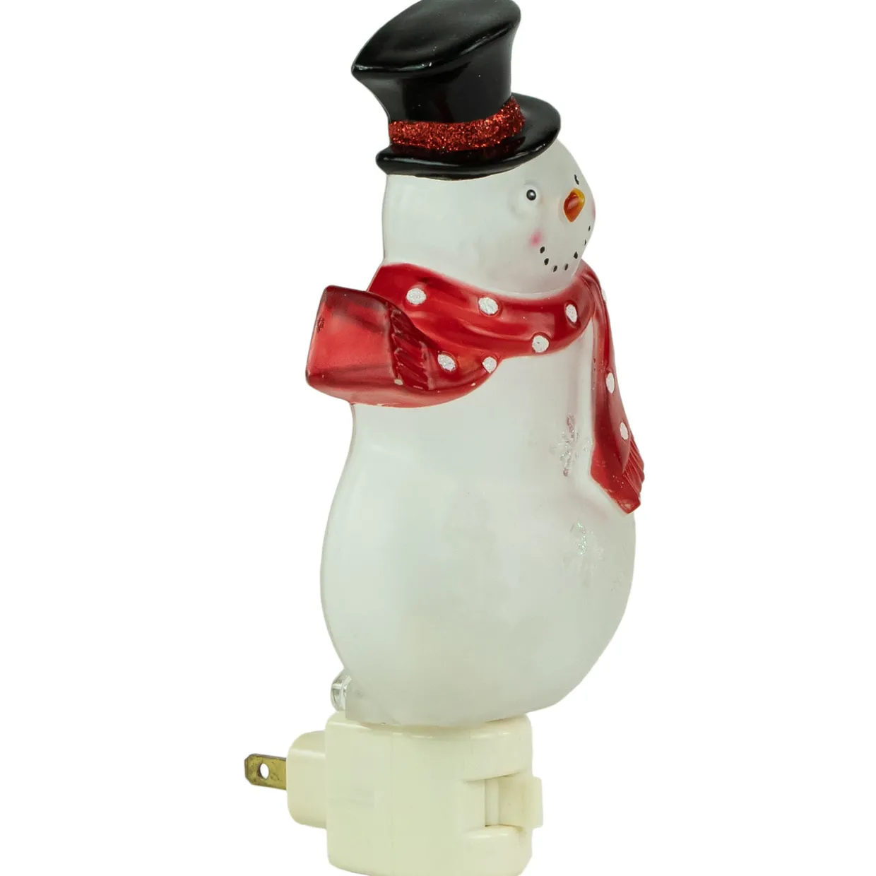 6.75" Snowman Wearing Red Scarf Christmas Night Light