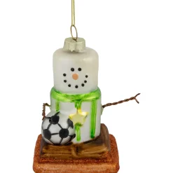3.5" Soccer Smore Glass Christmas Ornament