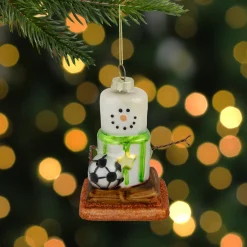 3.5" Soccer Smore Glass Christmas Ornament