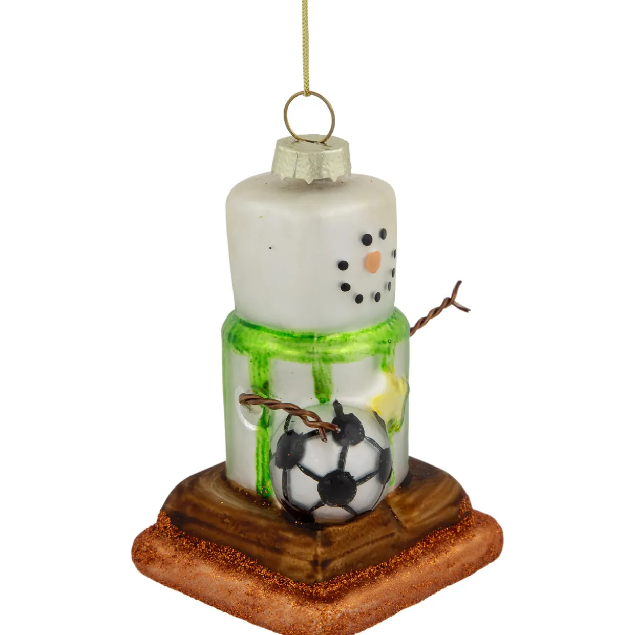 3.5" Soccer Smore Glass Christmas Ornament
