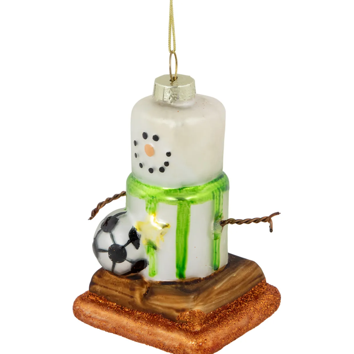 3.5" Soccer Smore Glass Christmas Ornament