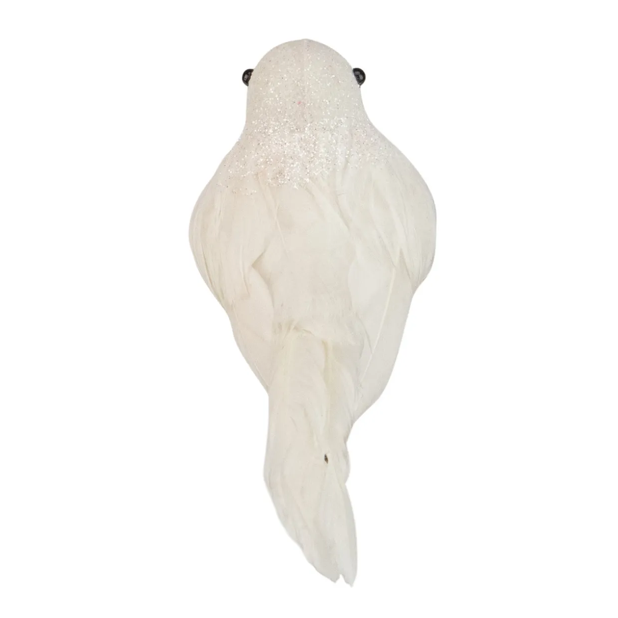 5" Sparkly White Bird Clip-On Christmas Ornament