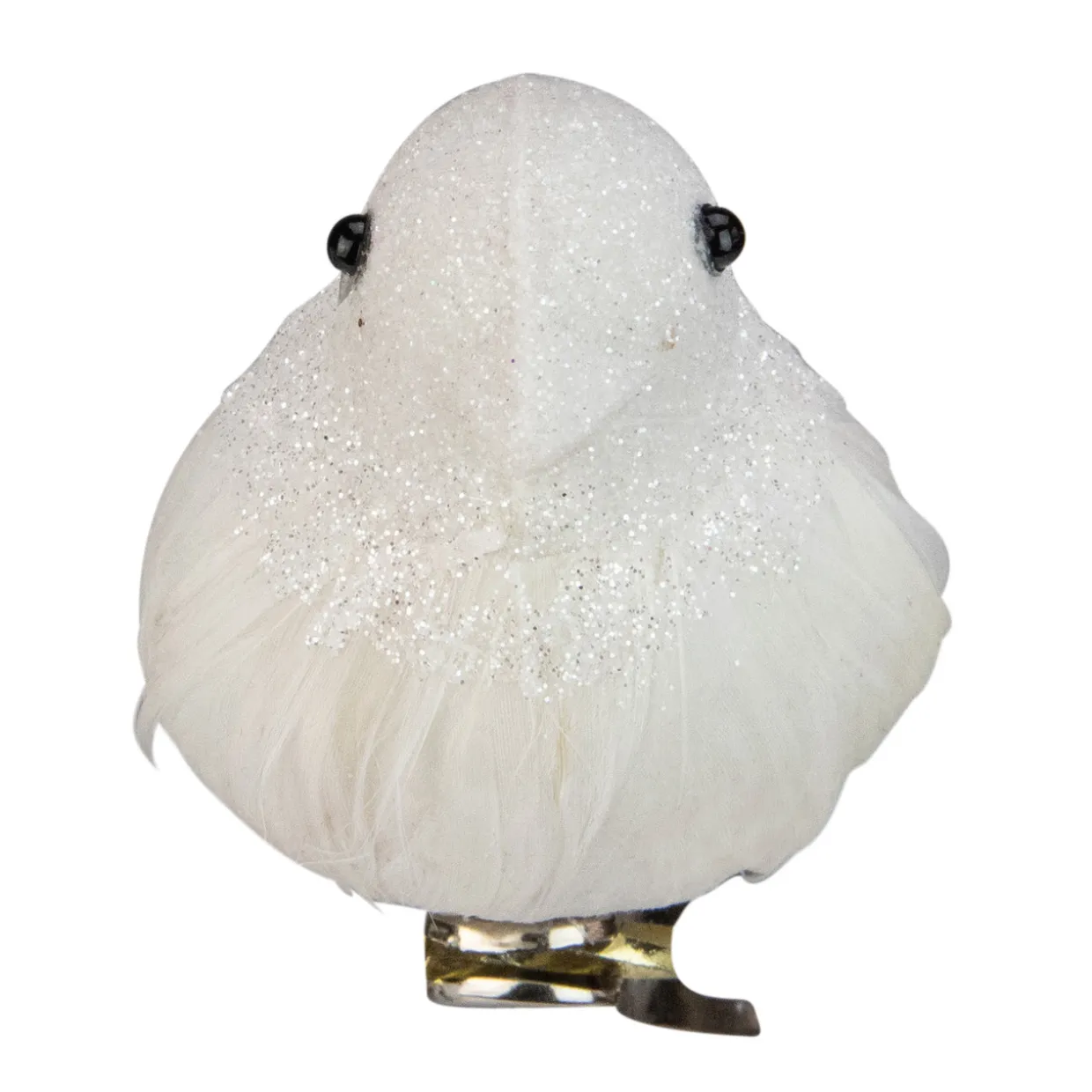 5" Sparkly White Bird Clip-On Christmas Ornament