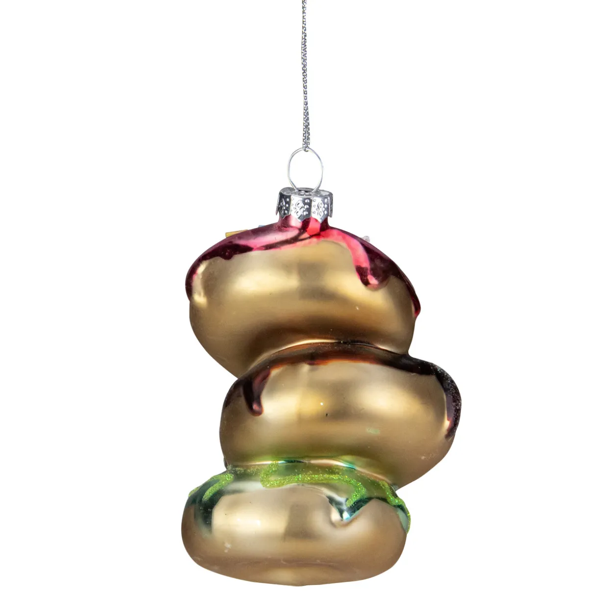 4.25" Stacked Doughnuts Glass Christmas Ornament