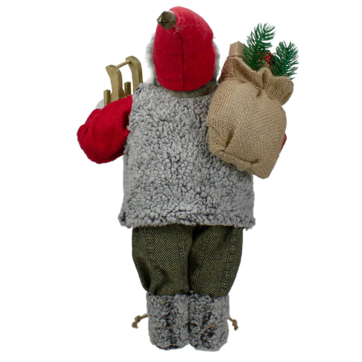 18" Standing Santa Christmas Figure Carrying Presents and a Sled