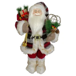 18" Standing Santa Christmas Figure with Snow Shoes and Fur Boots