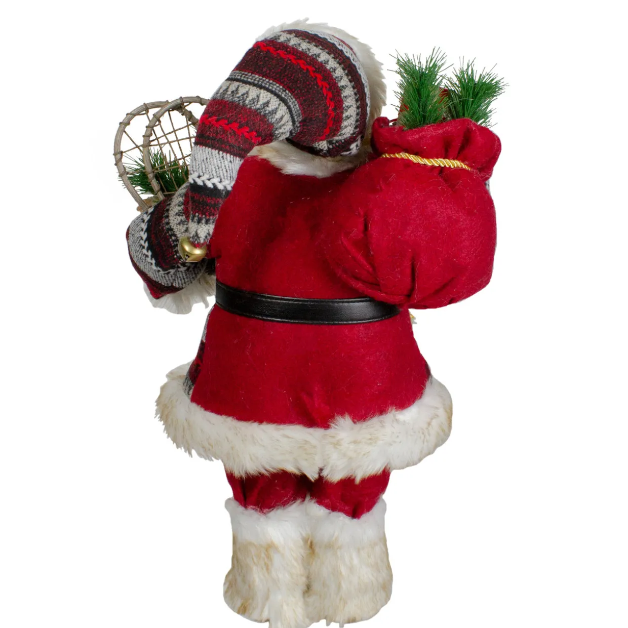 18" Standing Santa Christmas Figure with Snow Shoes and Fur Boots