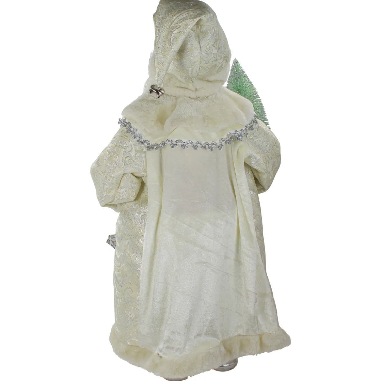 2' Standing Santa Christmas Figure Carrying a Green Pine Tree