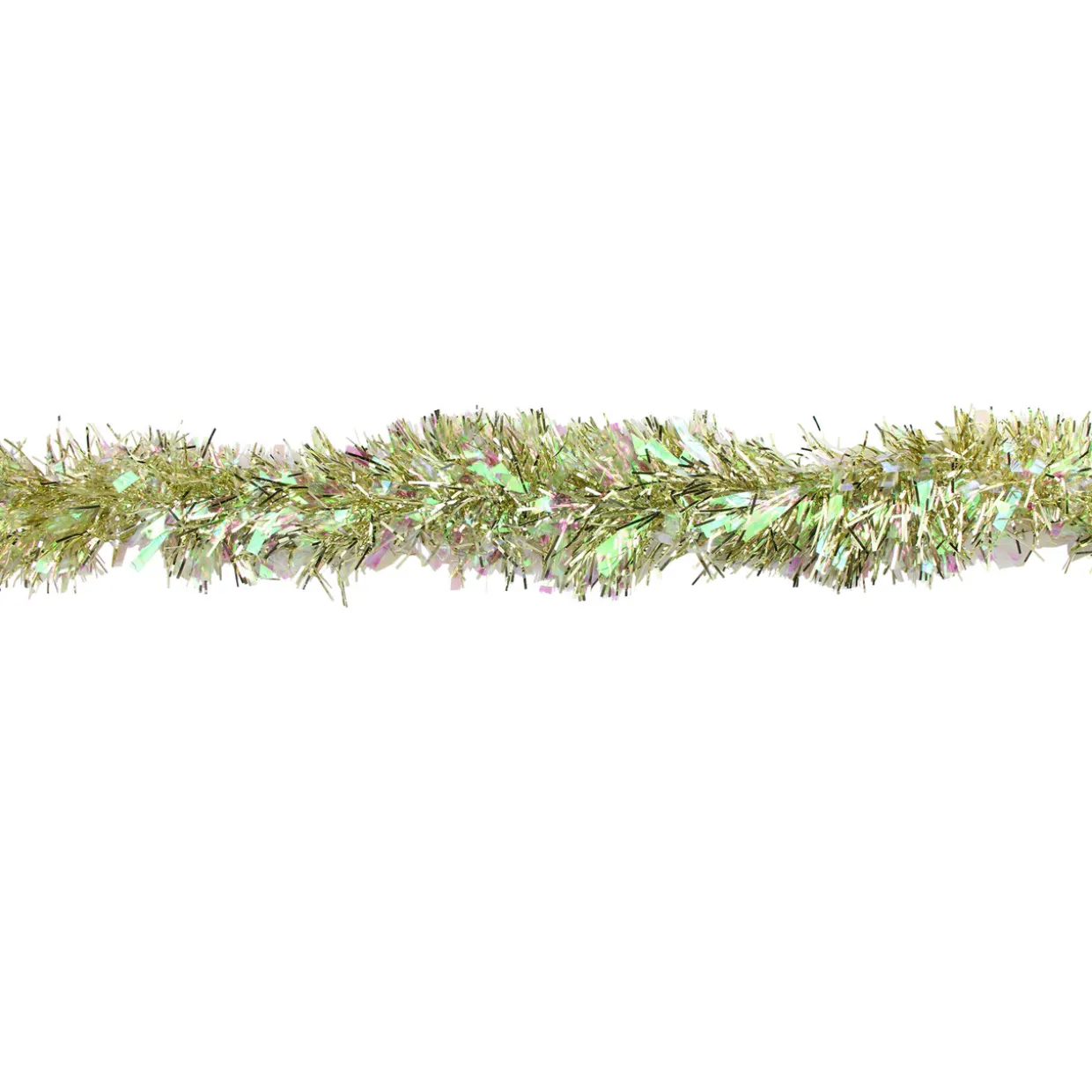 12' Starburst Iridescent and Gold Artificial Christmas Tinsel Garland - Unlit