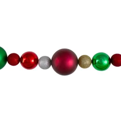 6' Traditional Colored Shatterproof Ball Artificial Christmas Garland - Unlit