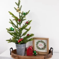 6.75" Traditional Colors Shatterproof Ball Ornament Christmas Pick