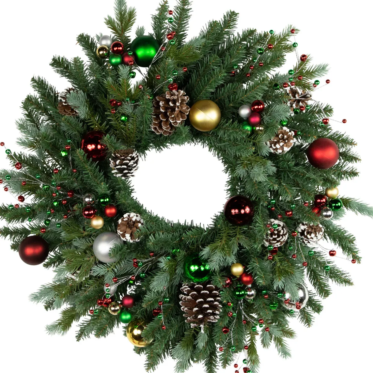 6.75" Traditional Colors Shatterproof Ball Ornament Christmas Pick