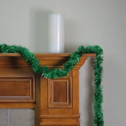 12' Traditional Green Christmas Tinsel Garland - Unlit